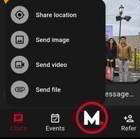 chat plus button